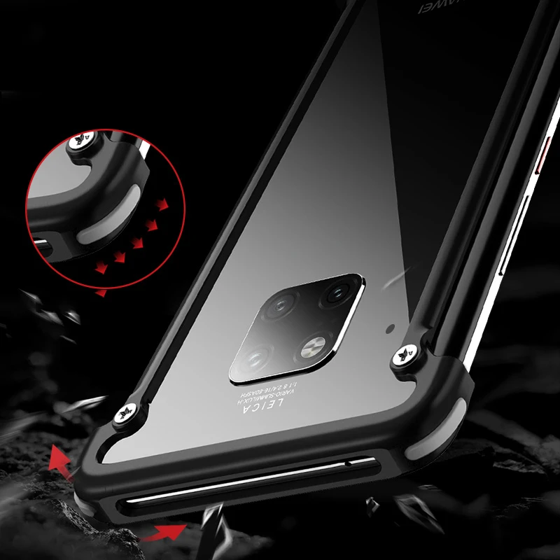 Oatsbasf Алюминиевый металлический бампер чехол для huawei mate 20/Pro/X/RS Porsche Дизайн Мода подушка безопасности Защита от падения Чехол