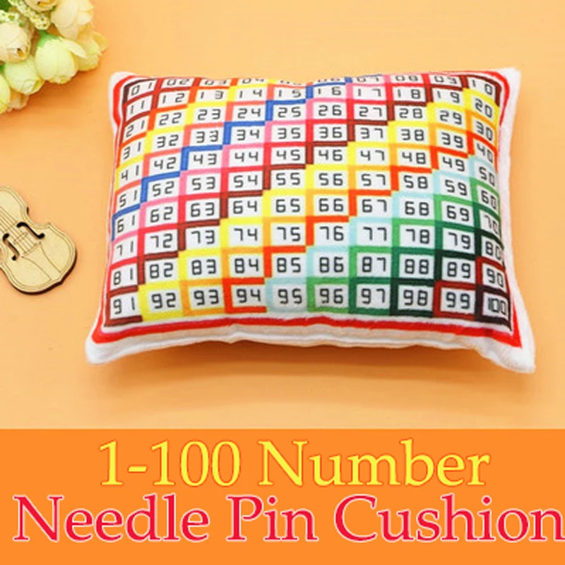 Держатель для игл Rainbow Pillow в форме подушки для вышивки крестиком и шитья - инструменты для самостоятельного изготовления.