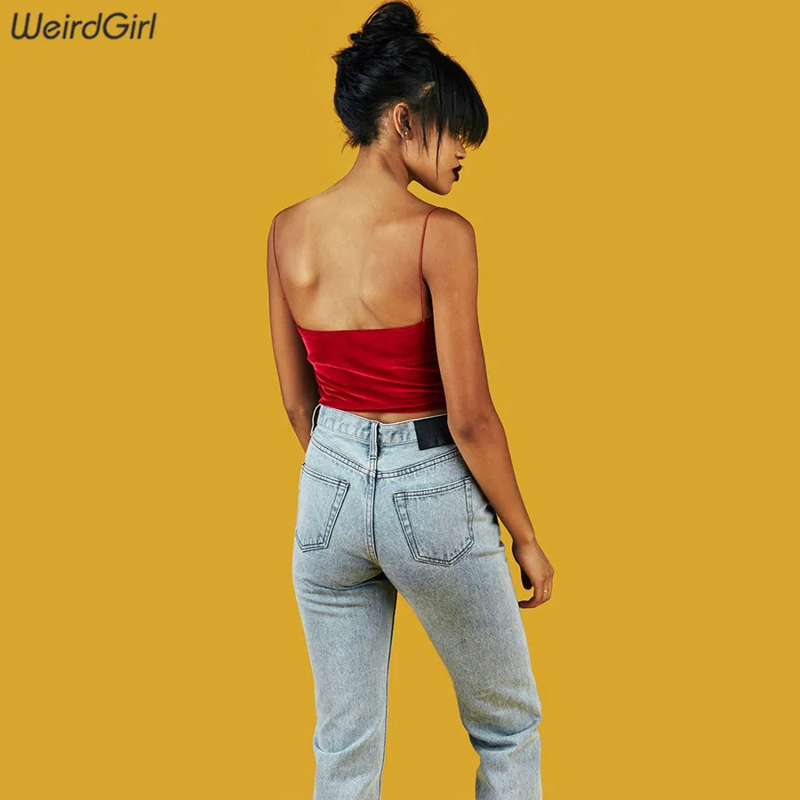 Weirdgirl Женская майка пикантная модная Клубная вечерние кроп-топ Однотонный женский с открытыми плечами жилет без рукавов уличная бретельки топы на бретелях