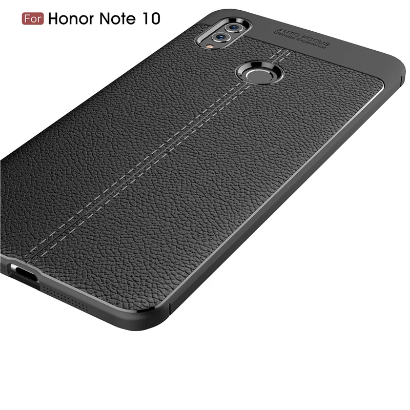 Матовый Мягкий силиконовый чехол из ТПУ для Huawei Honor Note 10 кожаный с текстурой личи