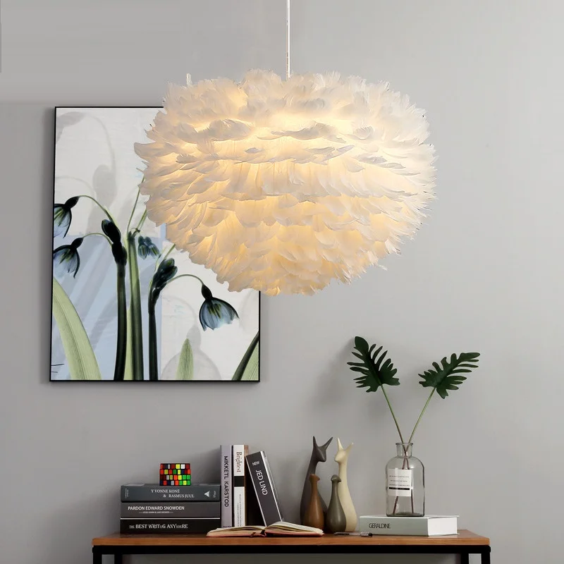 Новый модный Креативный дизайн LED перьевая художественная Люстра для спальни