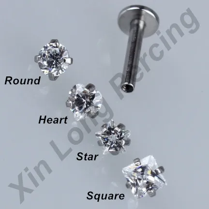 1 шт. в розницу Циркон губная серьга с внутренней резьбой Монро шпильки для губ