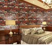 45cm60cm home decor 3d pvc vintage wall sticker paper brick stone rustic effect self adhesive livingroom wallpaper