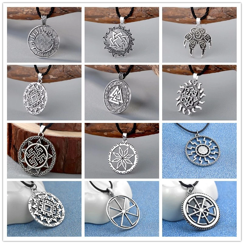 Viking кулон Valknut мужское ожерелье для женщин круглый языческих религиозных мужчина
