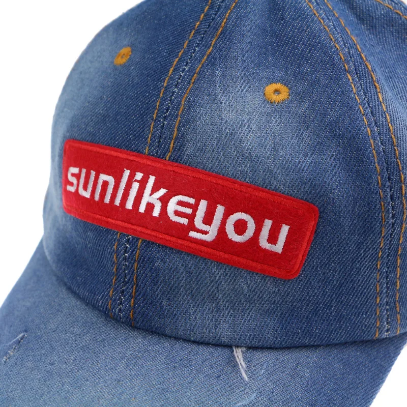 Sunlikeyou Новое поступление девушки джинсовые вышивка Бейсбол Кепки Для женщин Snapback