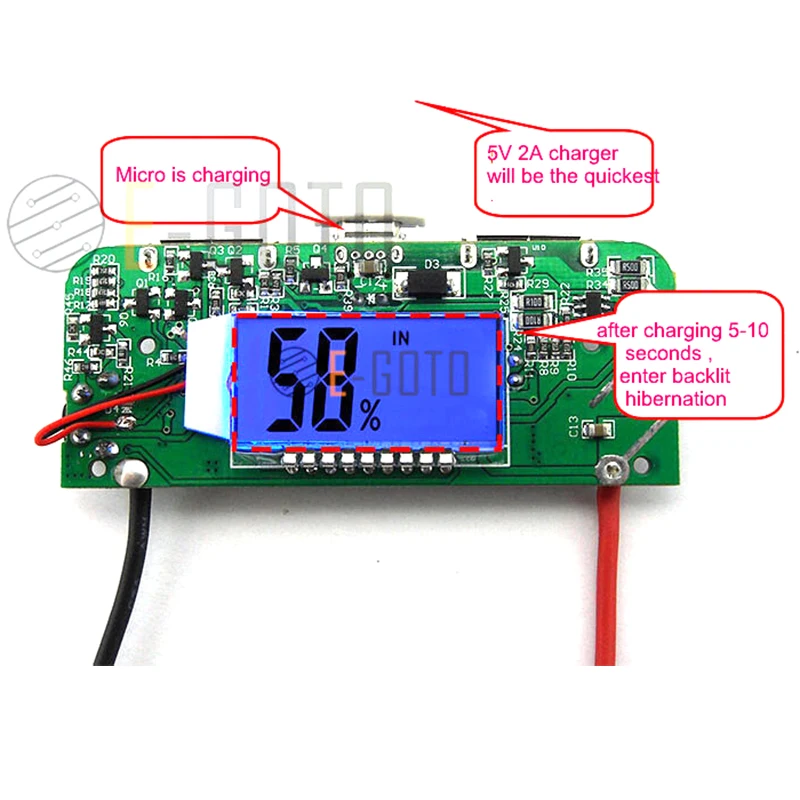 Мобильный Внешний аккумулятор зарядное устройство PCB плата двойной USB 5 В 2.1A 1A
