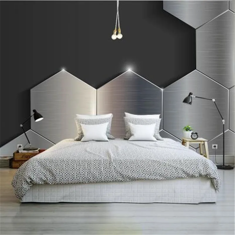 

Modern Custom Photo Wallpaper 3D Gray Black Texture Wallpaper for Walls 3D Metal Stereoscopic Wall Murals Living Room Home Decor