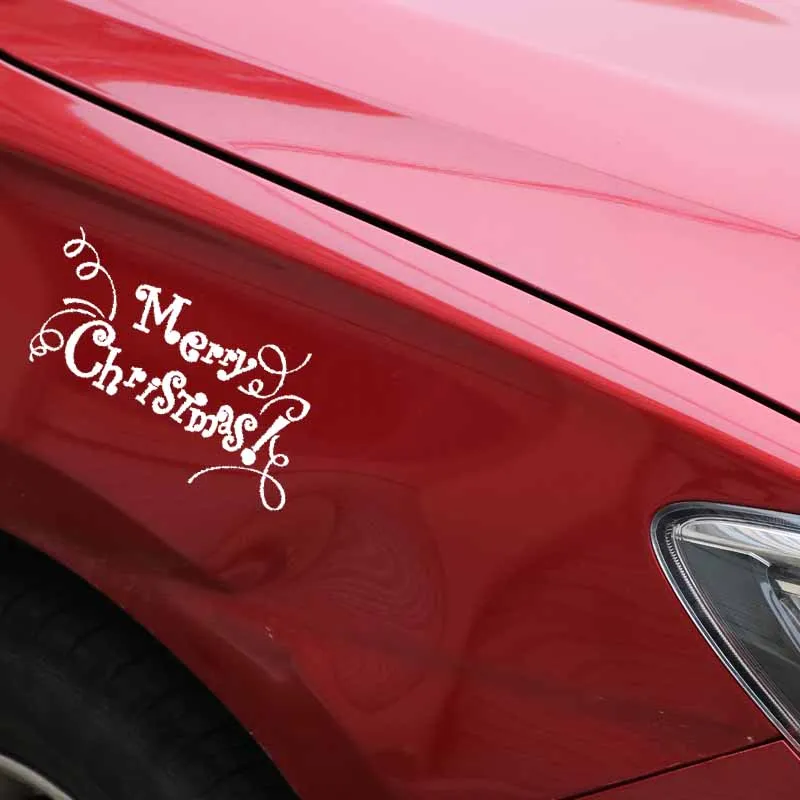 YJZT 16.9CM*9.2CM Meryy Christmas Car Sticker Vinyl Decal Font Creative Design Black/Silver C23-0289 | Автомобили и мотоциклы