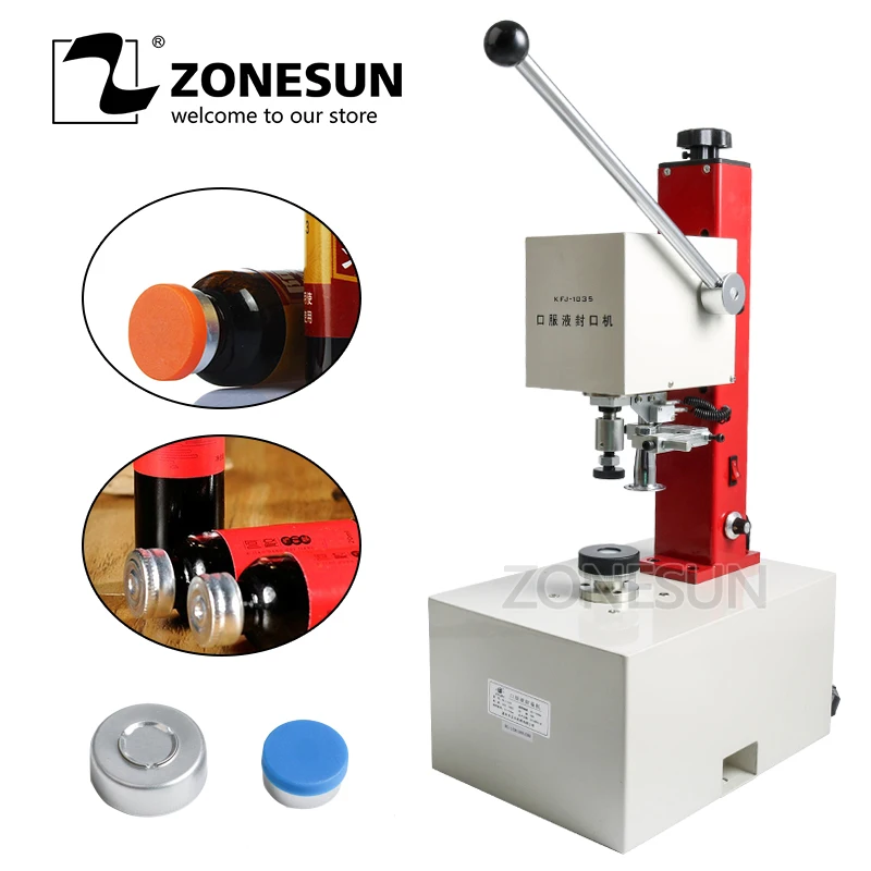 ZONESUN 10 35 мм бутылочка пенициллин укупорочная машина для антибиотиков в