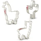 KENIAO кактус Альпака печенье резак для детского дня рождения-3 PC - Zoo Animal бисквит Фондант хлебные формы-нержавеющая сталь