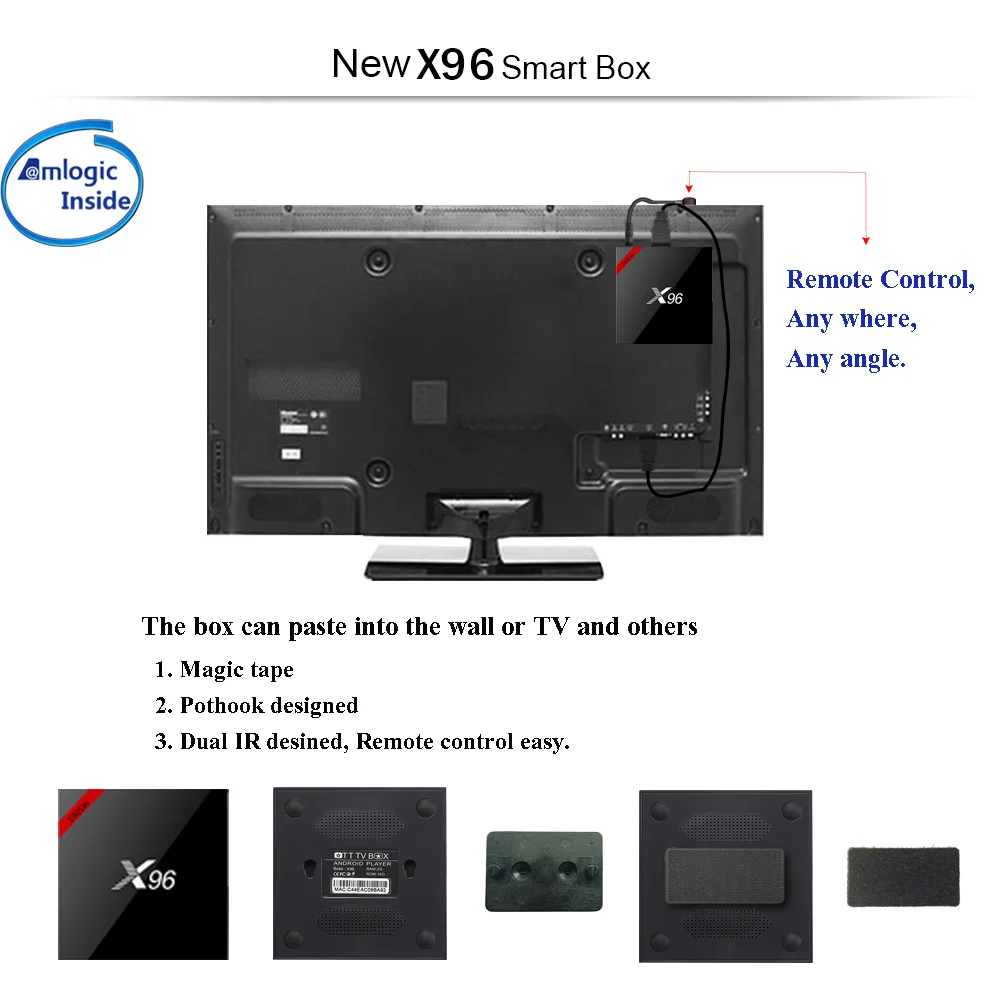 XGODY X96 Android 7,1 Smart tv Box S905W четырехъядерный 2 ГБ+ 16 ГБ 4K HD tv стример медиаплеер Netflix Youtube телеприставка