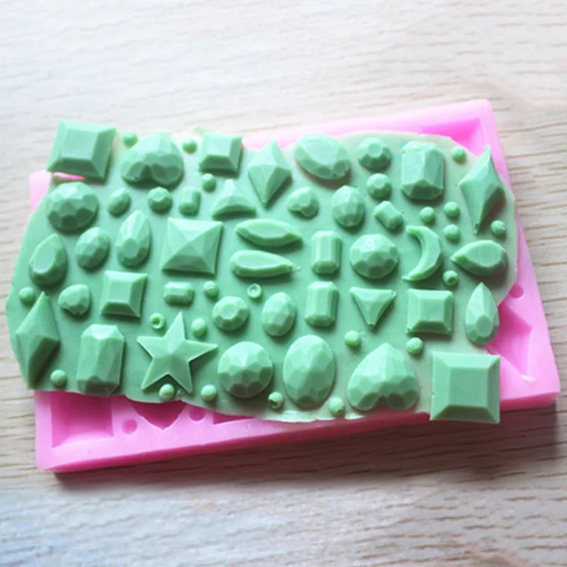Новый 3D драгоценный камень алмаз силиконовые помадные формы для украшения торта