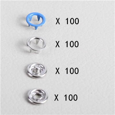 100 sets buttons 100 наборов 9 мм пустотелая цветная пряжка металлическая кнопка с пятью когтями 10 цветов+ инструменты для установки плоскогубцы - Цвет: 100 sets buttons