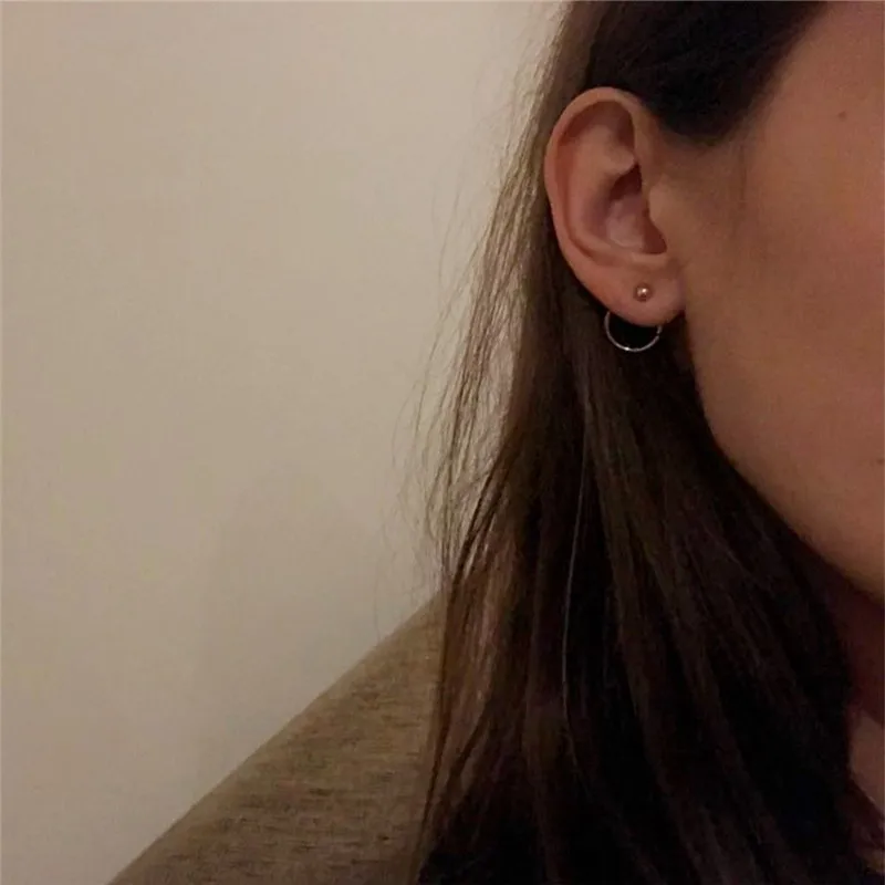 Модные Простые геометрические круглые задние Висячие серьги полые