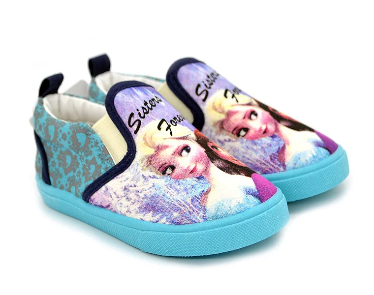 Disney children's frozen princess shoes girls new princess soft cartoon canvas shoes casual shoes non-slip