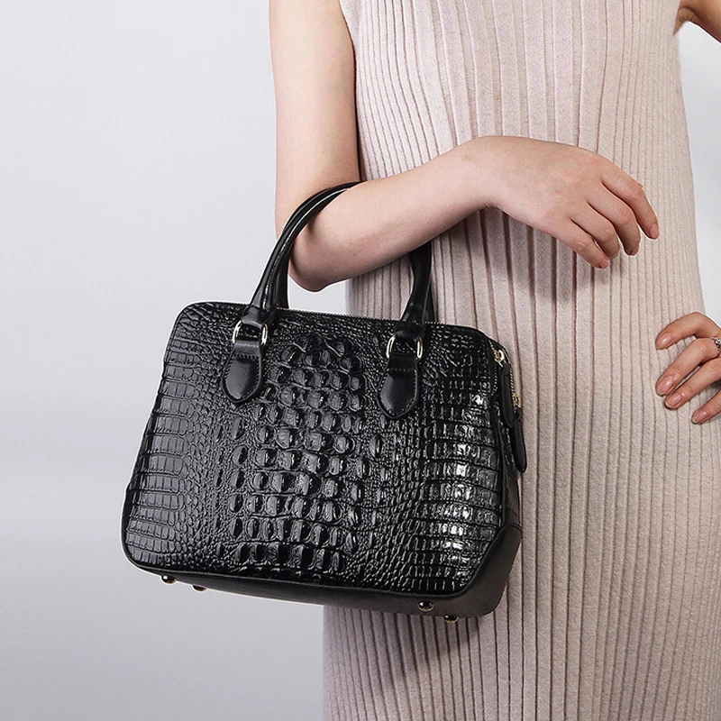 Женская сумка тоут из натуральной кожи с имитацией крокодила|luxury brand women bag|luxury