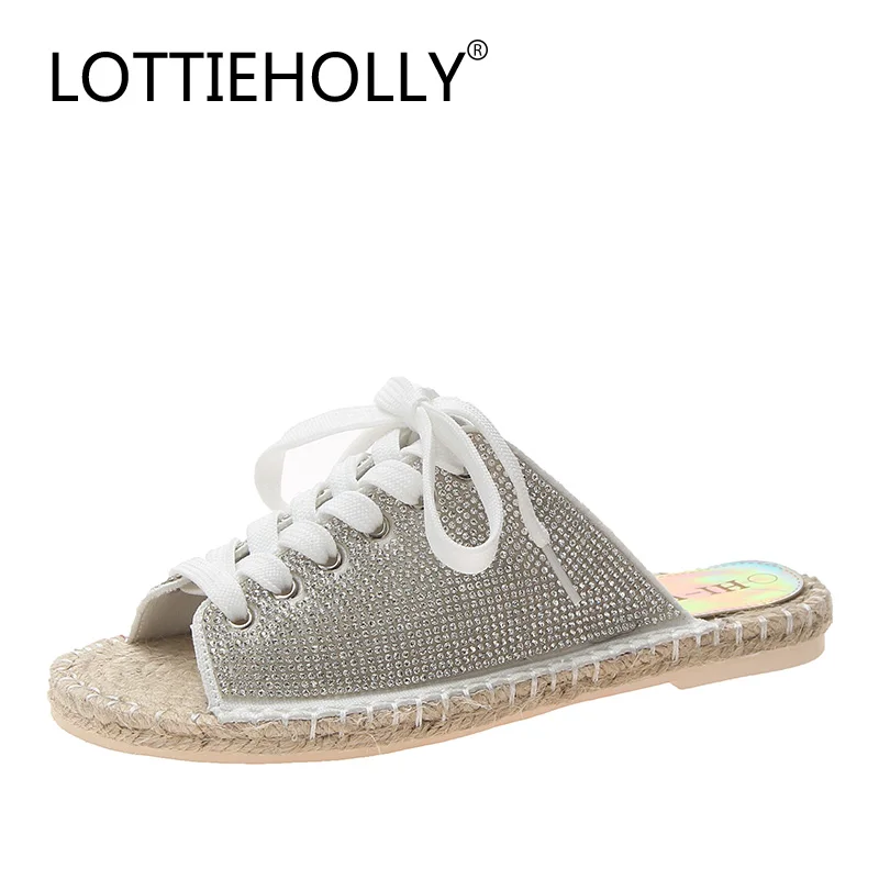 LOTTIEHOLLY/Женская обувь на шнурках Модные шлепанцы Женские сандалии Летняя