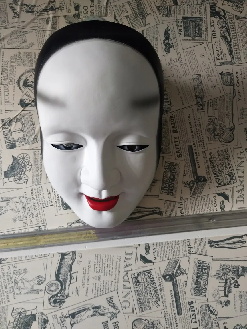 Полное лицо японский Noh Shite танец драма белая маска Koomote Косплей демона маска маскарад Кабуки вечерние карнавальные высокое качество