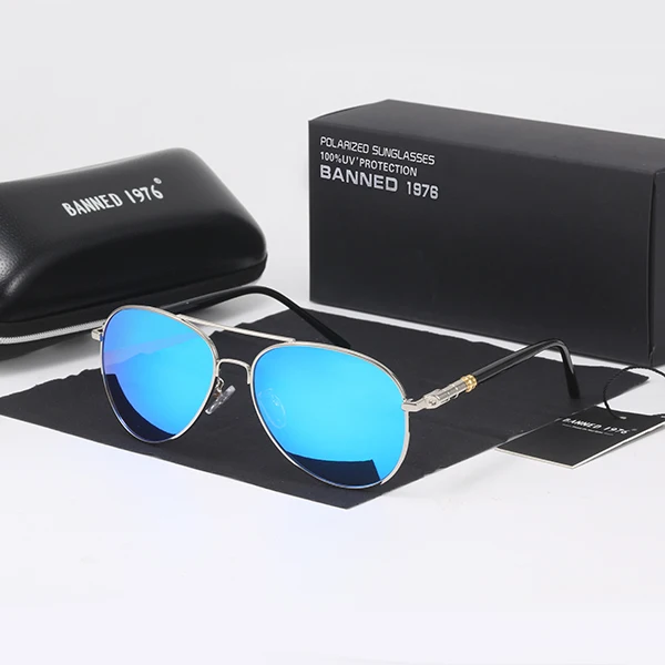 blue Брендовые HD поляризованные солнцезащитные очки UV400 для мужчин и женщин, крутые модные очки для глаз, солнцезащитные очки с аксессуарами для вождения, авиационные очки - Цвет линз: blue