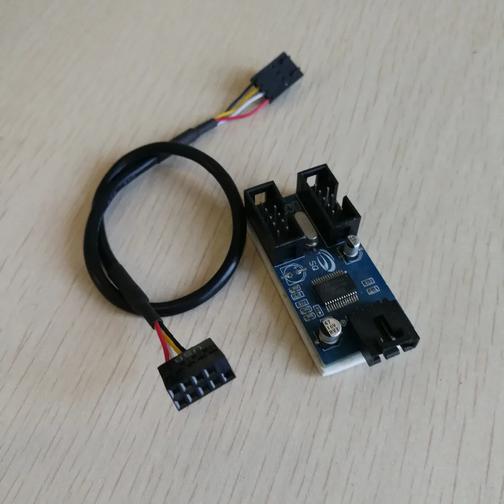 Чехол для ПК Внутренний 9Pin женский USB 2 0 на порта 9p сплиттер папа PCB чипсет