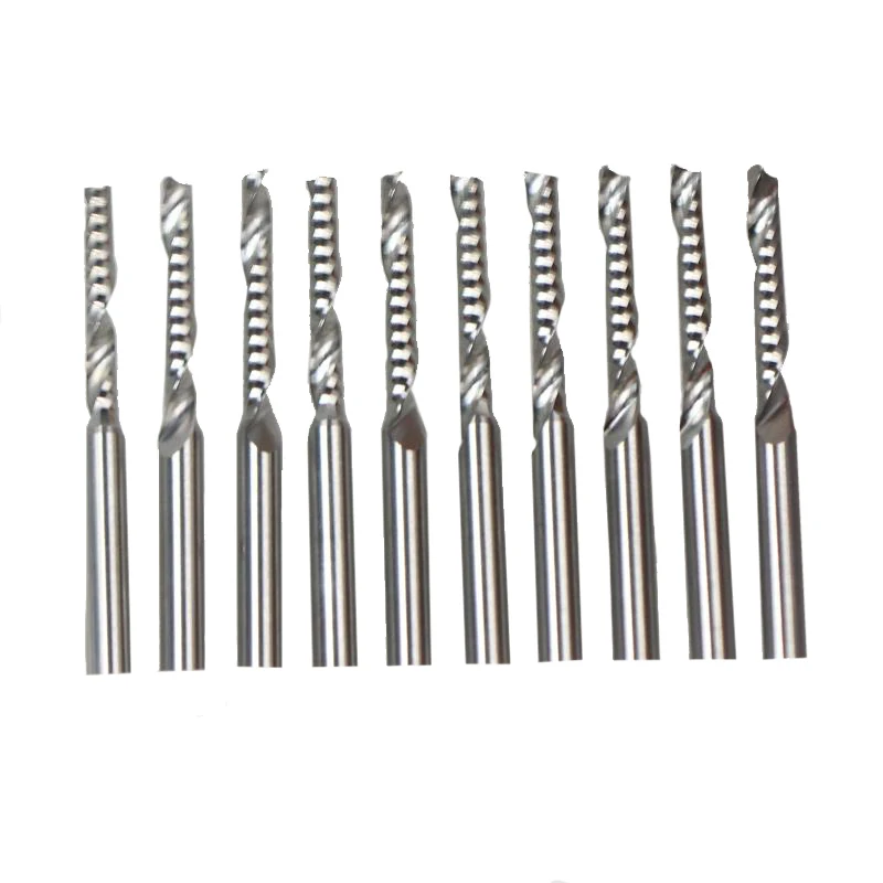 10pcs3.175*2 0*8 мм Один Флейта CNC фрезерный инструмент Гравировальные Резцы резьбы по