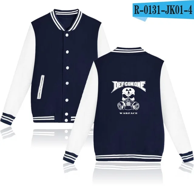 navy blue and white Геймер битва фронты WARFACE толстовка бейсбольная куртка Мужская/женская униформа пальто camisa masculina аниме размера плюс куртки одежда - Цвет: navy blue and white
