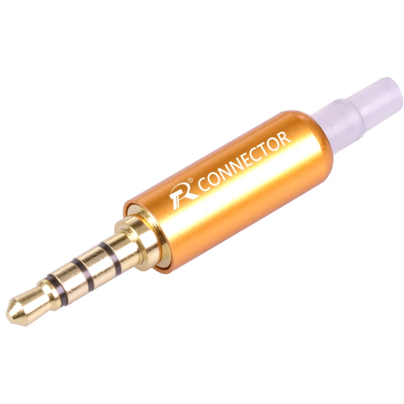 

Aluminum 3.5mm Jack 4Pole Gold-plated Earphone Adapter with Tail plug clamps Cable clip For DIY Stereo Headset Earphone 1PC