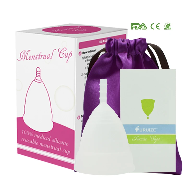 1pcs-Bag-Box-white Женская чашка копа менструальная для женщин силиконовая чашка женственная гигеин менструальная чашка лучше менструальных подушечек многоразовая чашка - Цвет: 1pcs-Bag-Box-white