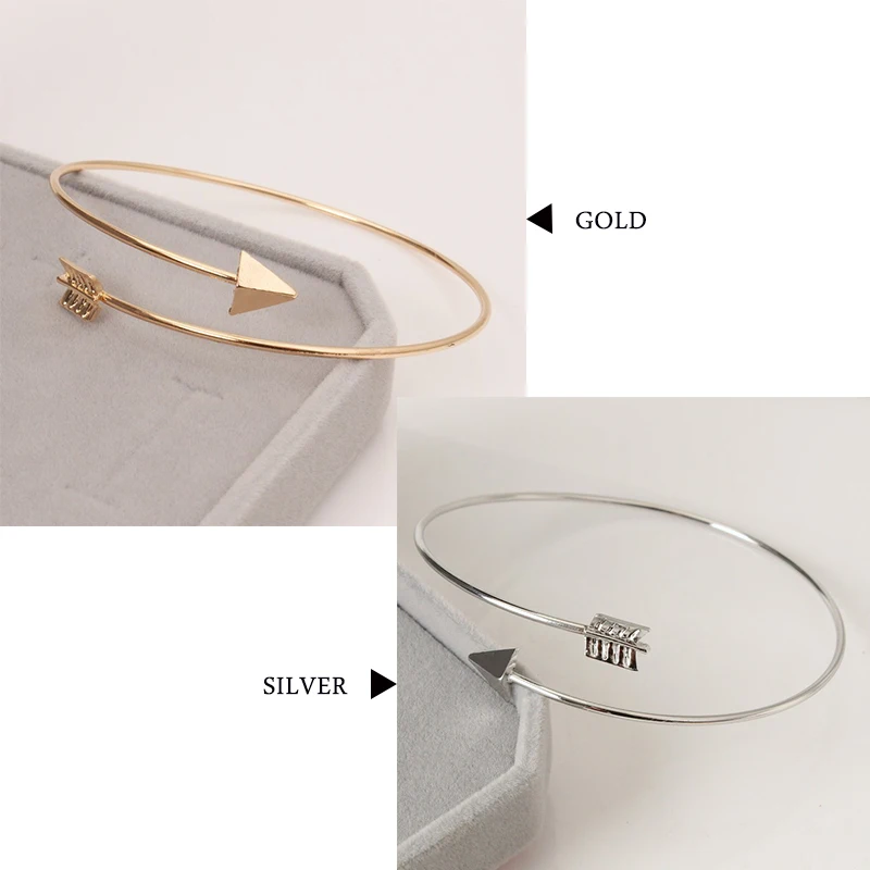 Модный 2018 современный женский браслет из розового золота со стрелками открытый и