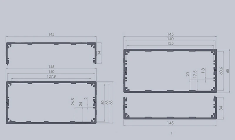 10 шт./лот корпус Алюминиевая Электронная цепь коробка 68 (H) x145 (W) x200 мм который в
