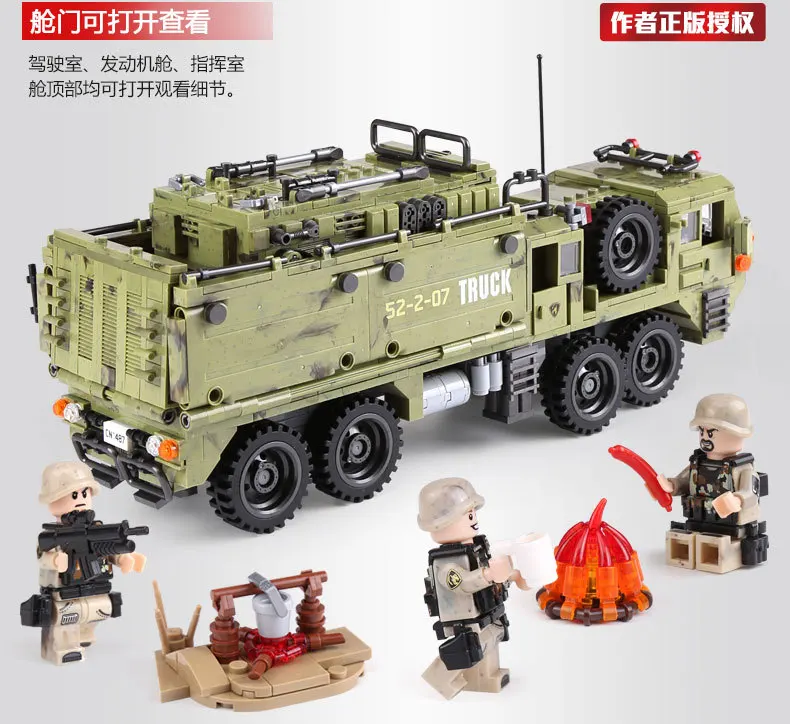 XINGBAO 06014 милитари серия Le Scorpion Lourd Camion Ensemble Veritable 1377 шт БЛОКИ de Construction Briques garcons