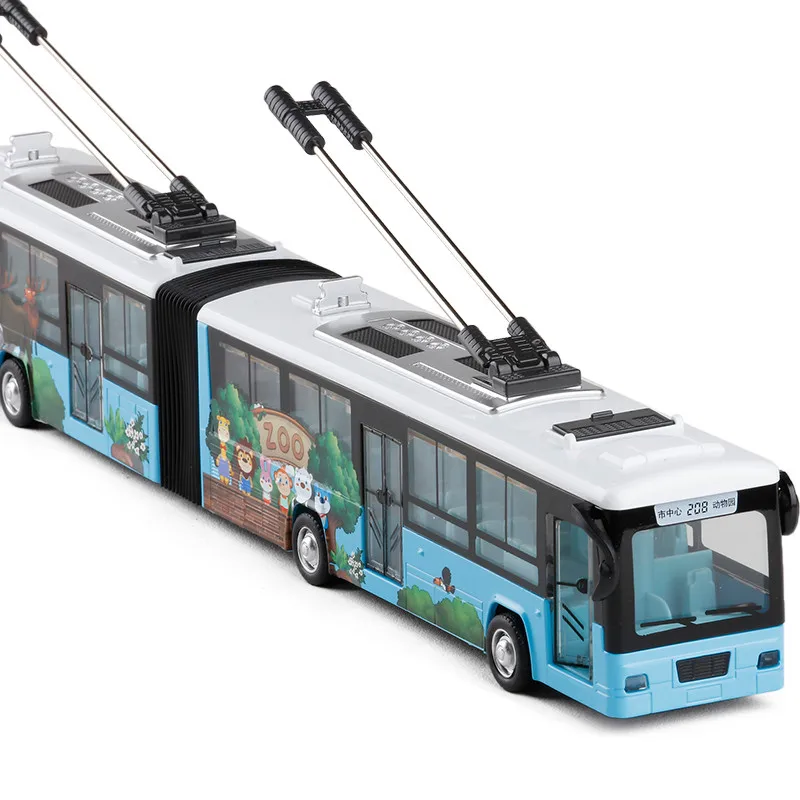 Двойной автобус троллейбуса 1:48 сплав Двойная модель автобуса игрушечные машинки