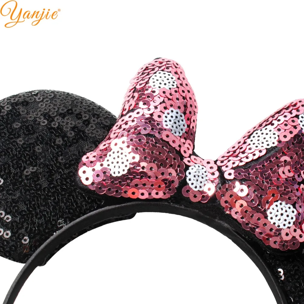 Classic Dots Sequin Bow Headbands For Girls Party Hair Accessories Women Mouse Ears Band Kids Sequins Headband |