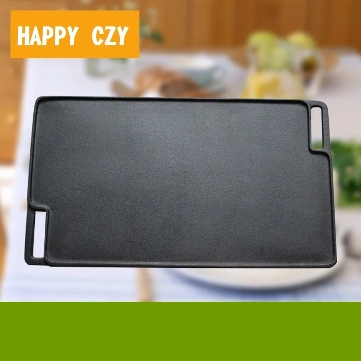 Открытый барбекю Teppanyaki утолщенный прямоугольник Двусторонняя плита противень