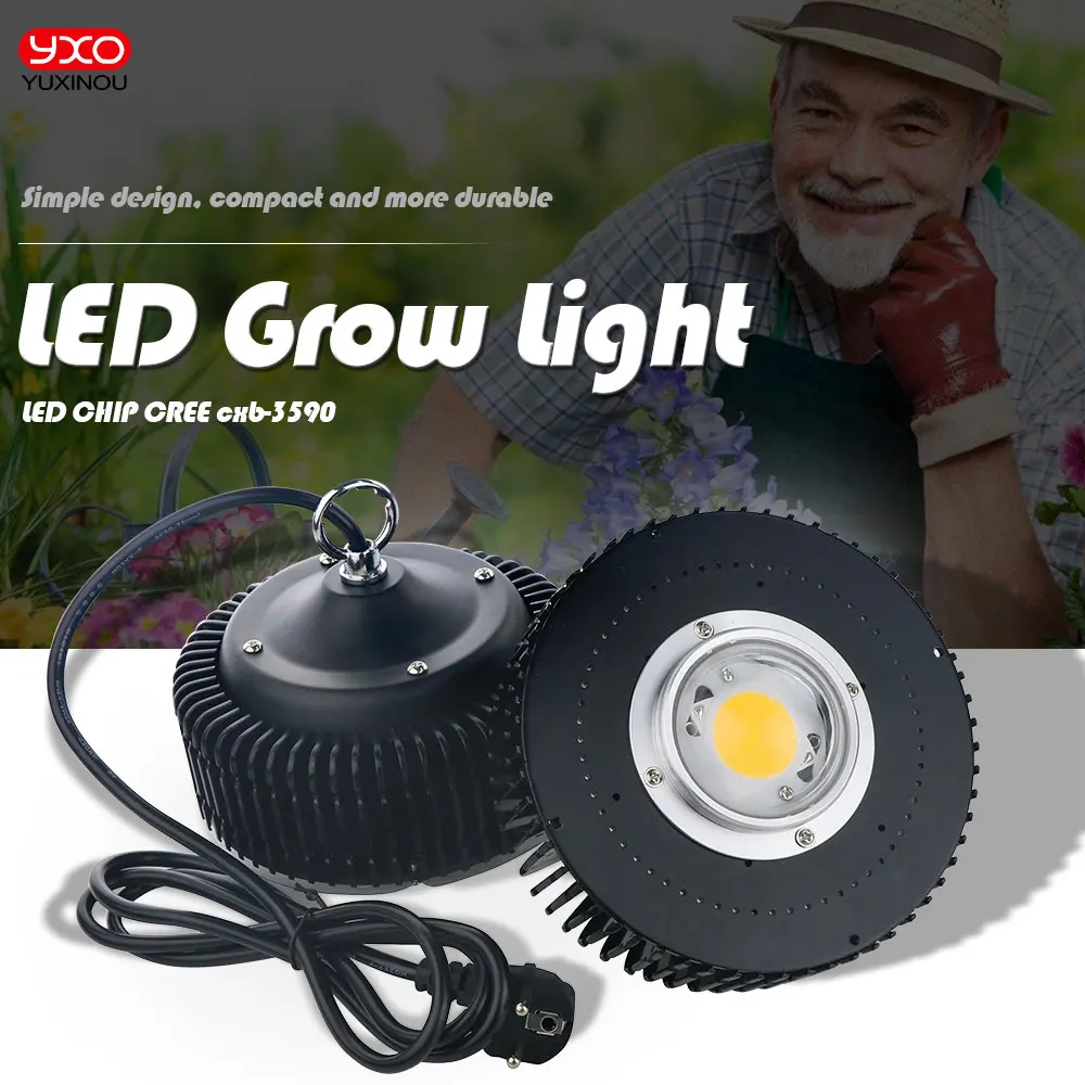 CREE CXB3590 COB светодиодный светильник для выращивания, полный спектр, 100 Вт, светодиодный светильник для выращивания растений, для комнатной палатки, теплицы, гидропоники