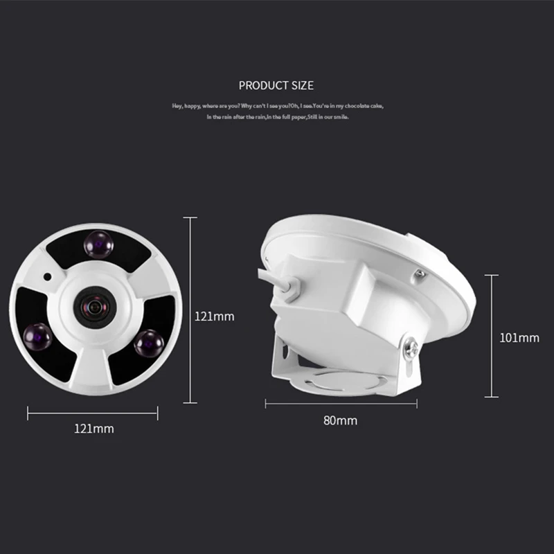 1080P Fisheye Vr Ip Camera Electronic Ptz 180 Panoramic Onvif Email Alarm Ir-Cut P2P Security Cctv | Безопасность и защита