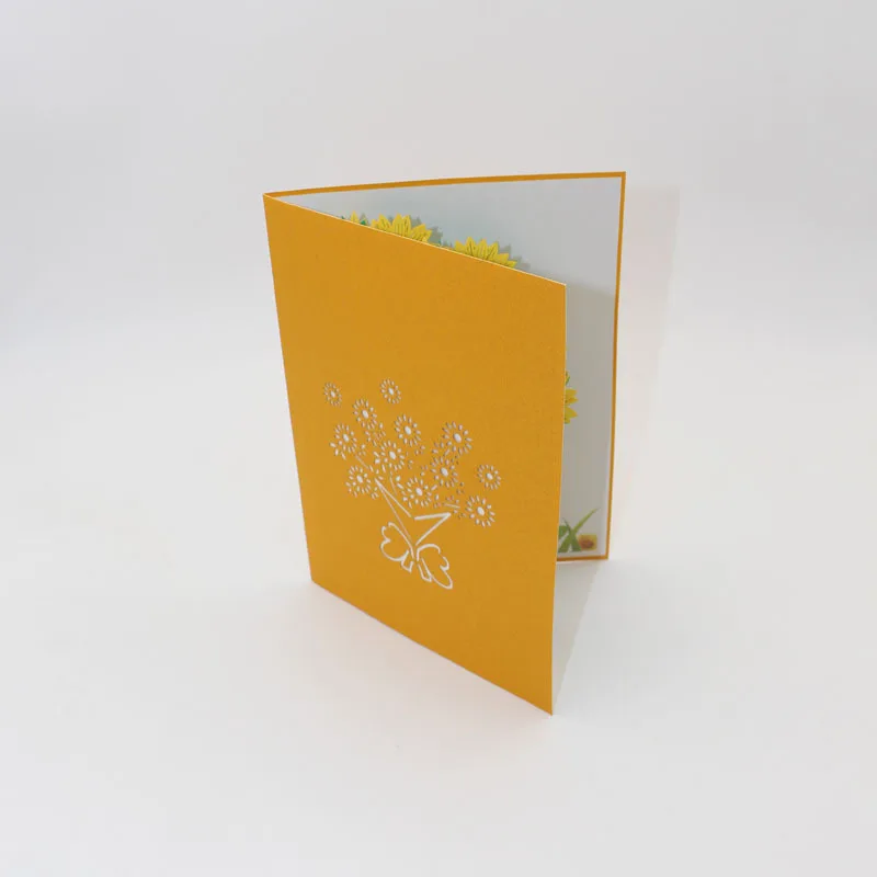 (10 шт./лот) 3D всплывающие поздравительные открытки красивые красочные хризантемы