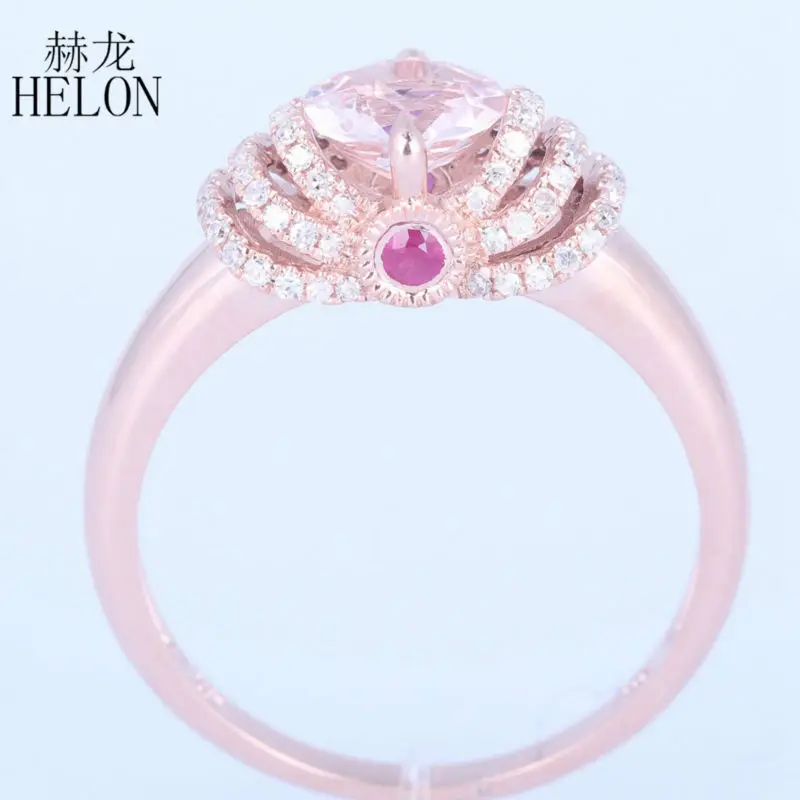 HELON однотонное 14 к розовое золото безупречное 6 мм круглый 1 0 карат бриллианты