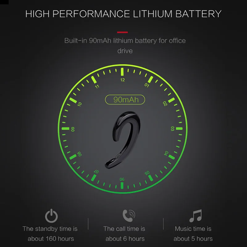 Костная проводимость Bluetooth наушники беспроводные мини громкой связи гарнитура с