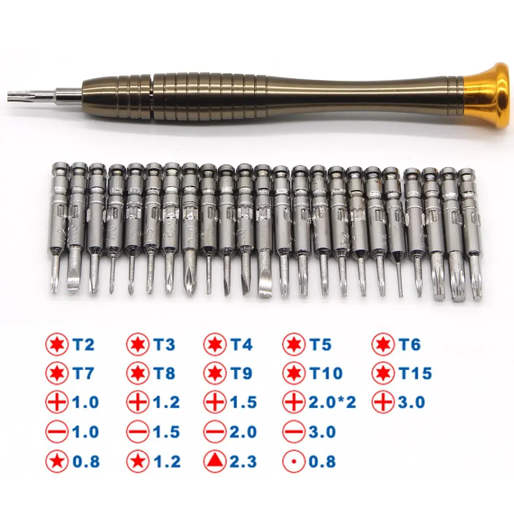 Набор отверток 25 в 1 Torx, многофункциональный набор инструментов для ремонта открывания, Прецизионная отвертка для телефонов, планшетов, ПК