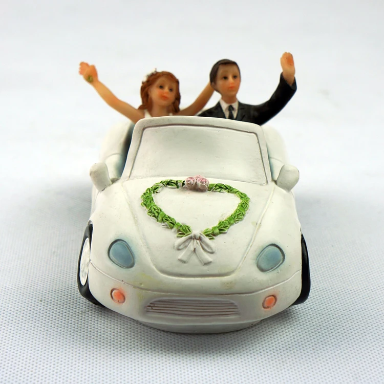 Элегантный свадебный автомобиль Жених и невеста топперы Статуэтка пары