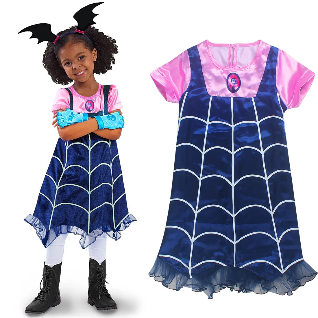 Новинка 2018 платье для маленьких девочек хлопковое с принтом Vampirina рождественское