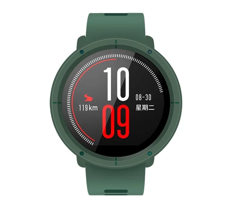 Многоцветный силиконовый ремешок для часов с тонкой рамкой корпуса для Huami Amazfit Pace Замена браслета Полные Защитные чехлы