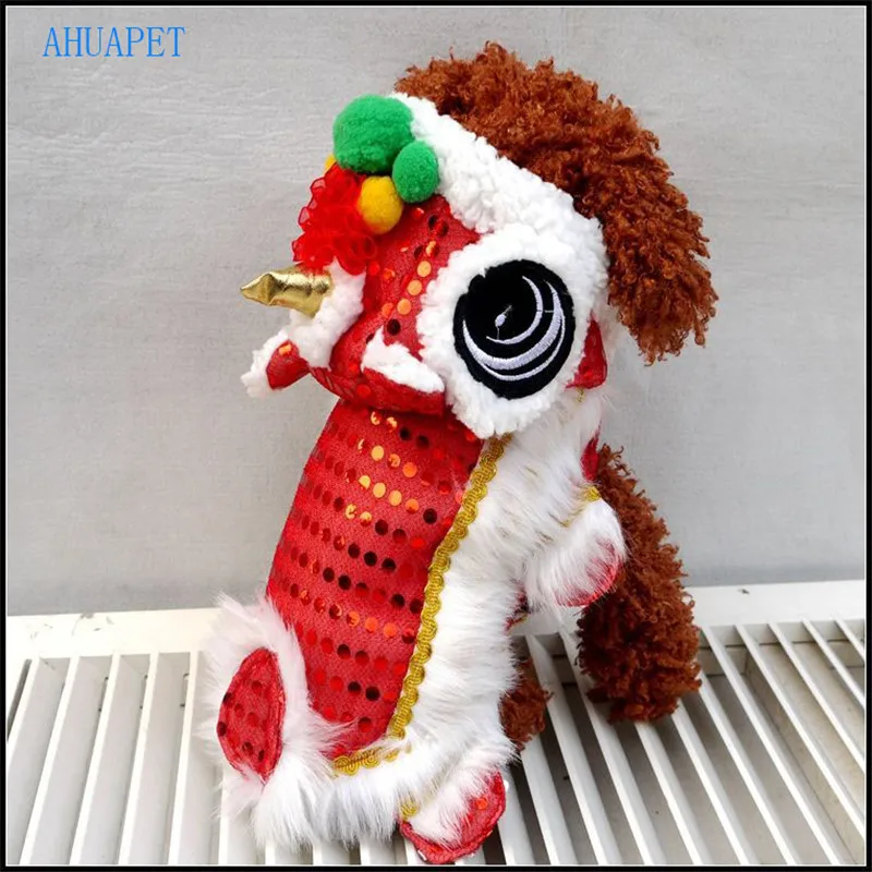 AHUAPET новогодний костюм для собак Весенний фестиваль плюшевое пальто зимний