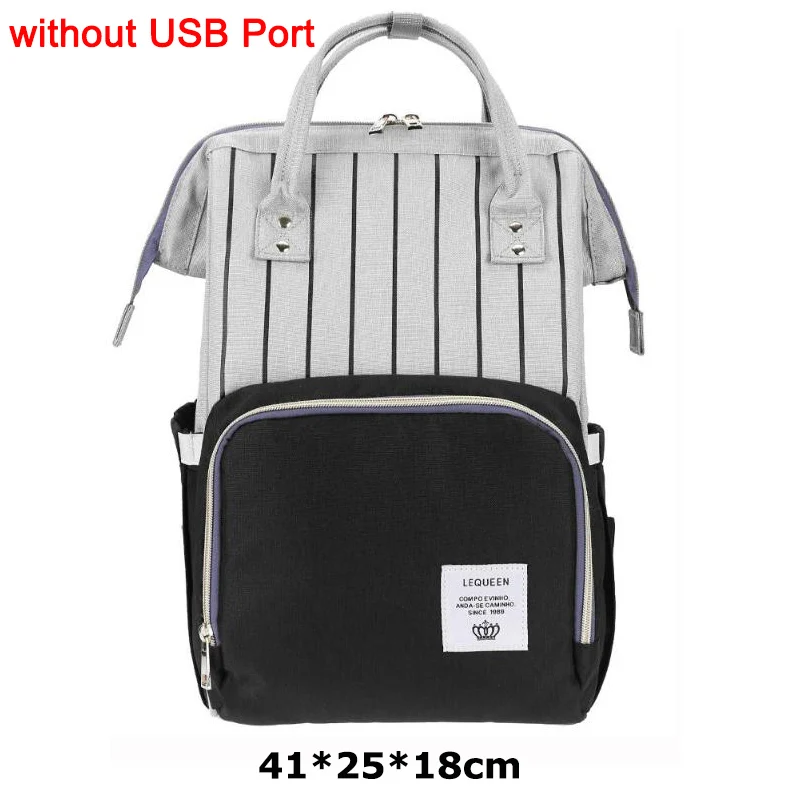 As picture LEQUEEN, модная USB сумка для подгузников для мам и мам, большой дорожный рюкзак для кормления, дизайнерская Детская сумка для коляски, рюкзак для детских подгузников - Цвет: As picture