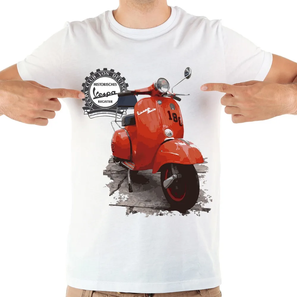 Классический vespa Футболка мужская jollypeach новый бренд повседневные мужские