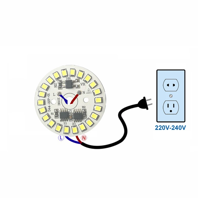 DIY SMD2835 Светодиодная лампа чип свет AC110V умная IC мощность AC220V 5 Вт 7 9 12 15