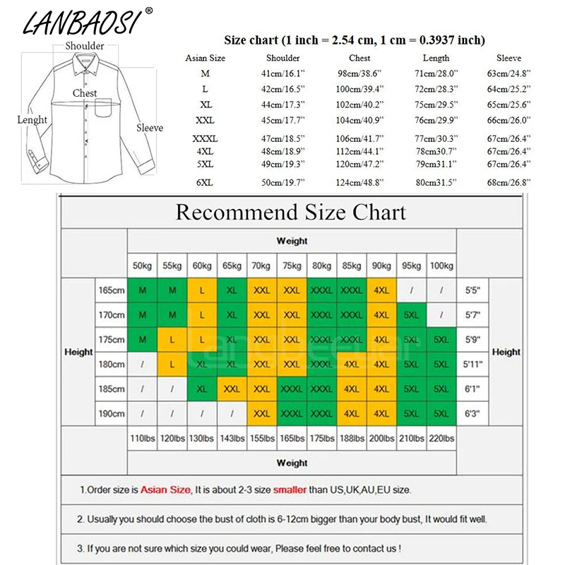 

LANBAOSI Long Sleeve Jeans Shirt for Men Casual Cotton Denim Shirts Male Cowboy Tops Jean Clothing Camisa Chemise Plus Size 6XL