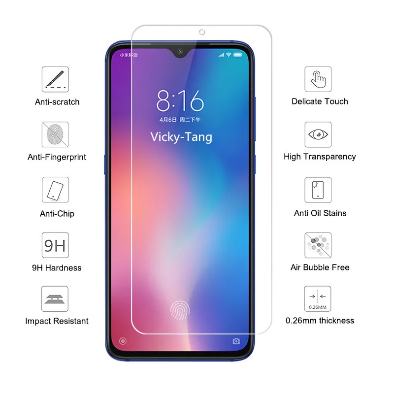 2 шт. закаленное стекло для XiaoMi 9T pro защита экрана на телефоне Защитное Mi 9 se XioMi Mi9