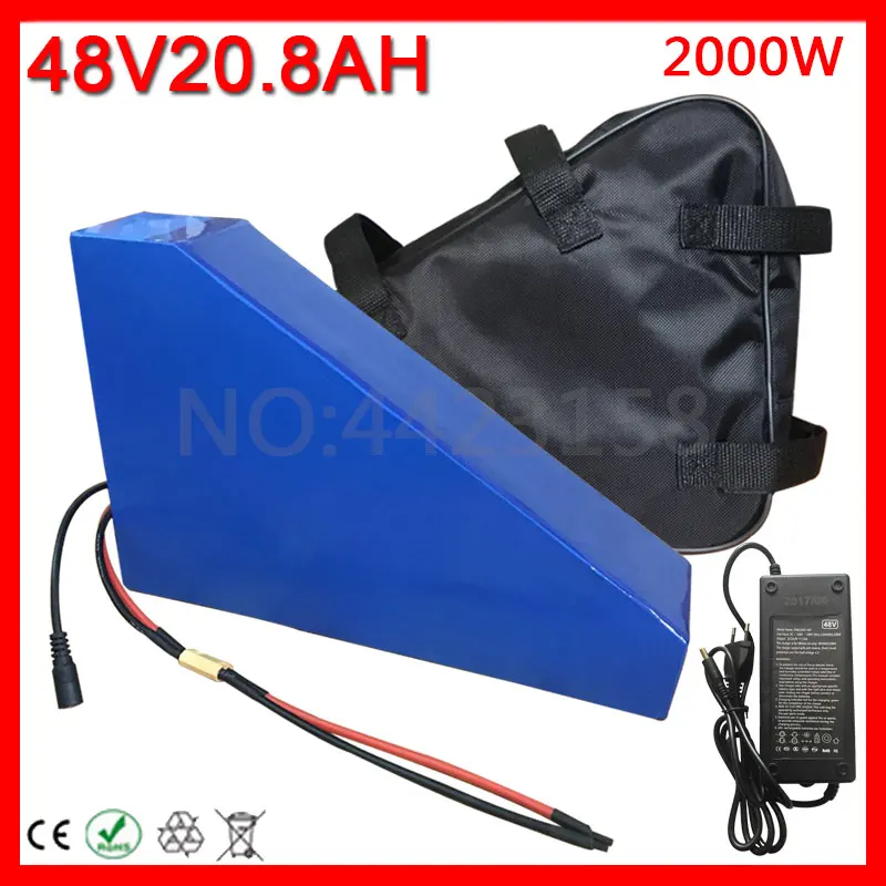 Таможенная пошлина 48 V 1000 W литиевая батарея 48 V 20AH ebike батарея 48 V 20AH Электрический велосипед батарея с 50A BMS+ 54,6 V 2A зарядное устройство